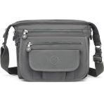 Smart Bags Krinkıl Kumaş Kadın Postacı Çantası Smart Bags 3005 - Koyu Gri