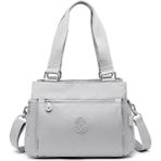 Smart Bags Krinkıl Kumaş Omuz Çantası BC 1125 - Açık Gri - Buz Mavisi