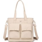 Smart Bags Mikro Poly Kumaş Büyük Boy Kadın Omuz Çantası 3345 - Bej