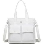 Smart Bags Mikro Poly Kumaş Büyük Boy Kadın Omuz Çantası 3345 - Beyaz