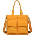 Smart Bags Mikro Poly Kumaş Büyük Boy Kadın Omuz Çantası 3345 - Hardal