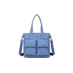 SMART BAGS Mikro Poly Kumaş Büyük Boy Kadın Omuz Çantası, Açık Mavi