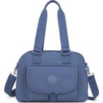 Smart Bags Orta Boy Çok Cepli Su Geçirmez Hafif Krınkıl Kumaş Kadın Omuz Çantası Mavi