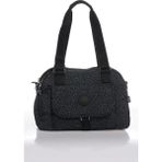 Smart Bags Orta Boy Çok Cepli Su Geçirmez Hafif Krınkıl Kumaş Kadın Omuz Çantası Puantiye Siyah