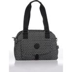 Smart Bags Orta Boy Çok Cepli Su Geçirmez Hafif Krınkıl Kumaş Kadın Omuz Çantası Siyah/beyaz
