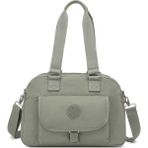 Smart Bags Orta Boy Çok Cepli Su Geçirmez Hafif Krınkıl Kumaş Kadın Omuz Çantası Yeşil