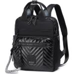 Smart Bags Parlak Kumaş Küçük Boy Askılı Kadın Sırt Çantası 3250 - Siyah - Gri