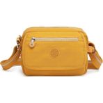 Smart Bags Postacı Kadın Çantası Krinkıl Kumaş 3166 - Hardal - Bej