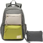 Smart Bags Sırt Çantası Okul Boyu Laptop Gözlü Okul Çantası - Gri - Açık Yeşil