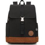Smart Bags Süet Tabanlı Kumaş Kadın Sırt Çantası 3092 Siyah - Siyah - Taba