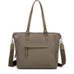Smart Bags Twill Dimi Kumaş Kadın Omuz Çantası 3323 - Kahve