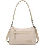 Smart Bags Twill Dimi Kumaş Kadın Omuz Çantası 3325 - Bej
