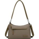 Smart Bags Twill Dimi Kumaş Kadın Omuz Çantası 3325 - Kahve
