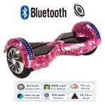 Smart Balance Elektrikli Kaykay Hoverboard 8.5" Akıllı Dengeli Ledli Bluetooth Hoparlörlü Mor
