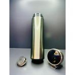 Smart Cup Dijital Derece Göstergeli Paslanmaz Çelik Kolay Taşınabilir El Termosu Matara 500 ml - Gri