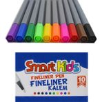 Smart Kids Fineliner Kalem 10 Renk Dayanıklı ve Ergonomik Tasarım ile Çocuklar İçin