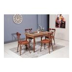 Smart Masa Ve Bahar Çapraz Sandalye Takımı, Ceviz, 70X110