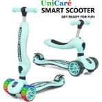 Smart Oturaklı Çocuk Scooter 3 Tekerlekli Işıklı Scooter Yükseklik Ayarlı 1-5 Yaş - Bebek Mavisi