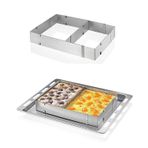 Smart-Planet Smart Planet Pişirme çerçevesi dikdörtgen ayarlanabilir pasta şekli ayarlanabilir 27,5 – 52 cm pasta halkası pasta tabanı için – bıçak, pasta zemini