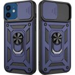 Smart Tech Apple iPhone 12 Uyumlu Kızaklı Kamera Korumalı Tank Kılıf - Lacivert