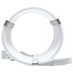 Smart Tech Iphone Lighting Mıknatıslı Kendini Toplayan USB Hızlı Şarj ve Data Kablosu - Beyaz