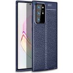 Smart Tech Samsung Galaxy Note 20 Deri Görünümlü Firo Silikon Kılıf - Lacivert
