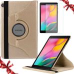 Smart Tech Samsung Galaxy Tab T290 8 Inç Döner Standlı Tablet Kılıfı ve Cam Koruma Seti - Altın