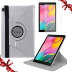 Smart Tech Samsung Galaxy Tab T290 8 Inç Döner Standlı Tablet Kılıfı ve Cam Koruma Seti - Gümüş