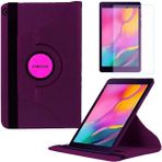 Smart Tech Samsung Galaxy Tab T290 8 Inç Döner Standlı Tablet Kılıfı ve Cam Koruma Seti - Mor
