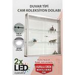 Smartad Camlı Vitrin - Camlı Dolap - Camlı Koleksiyon Vitrini - Cam Raf - Kurulu Ürün 100x100x20
