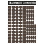 Smartad Kahverengi 105 Adet Yazılabilir Etiket , Kavanoz Sticker , Kahverengi