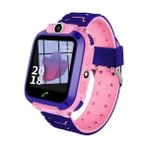 SmartBaby Q12 LBS Konumlu Akıllı Çocuk Takip Saati Sim Kartlı Arama, Kameralı, Gizli Dinleme Özellikli - Açık Pembe