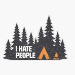 SmartDistributors Love Camping I Hate People Komik Kamp Çadırı Çıkartması Vinil Çıkartma Duvar Dizüstü Bilgisayar Pencere Araba Tampon Çıkartması 12,7 cm