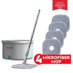 SMARTER AQUA MASTER 4 ADET MİKROFİBER MOP TEMİZ&KİRLİ SUYU AYIRMA ÖZELLİĞİ OTOMATİK TEMİZLİK SETİ PASPAS