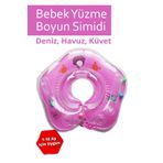 SmartFox Deniz Havuz Emniyet Kilitli Bebek Yüzme Boyun Simidi Pembe