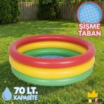 SmartFox Şişme Taban Havuz 86x25 cm 3 Boğumlu Dayanıklı Malzeme ile Renkli Eğlence