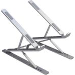 Smartgift Çift Katlı Katlanabilir Taşınabilir Ayarlanabilir Alüminyum Notebook Dizüstü Laptop Standı-Gümüş