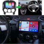 SmartGO Mazda 2 Android Gps Carplay 8+256 GB Kamera + Çerçeve (2008-2012) (Yazılımsal) - RENK - Siyah