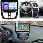 SmartGO Peugeot 207 Android Gps Carplay 8+256 GB Kamera + Çerçeve (2006-2012) (Yazılımsal) - RENK - Siyah