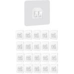 Smartizi 20'li Çiftli Banyo Köşe Rafı Yedek Sticker (60x60mm) - 20 Parça Mega Ekonomik Paket Güçlü Raf Tutucu Seti