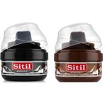 Smartizi 2'li Ayakkabı Boya Seti (Siyah + Kahverengi) - 175 ml Kendinden Süngerli Cilalı Bakım Kremi