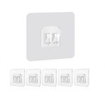 Smartizi 5'li Çiftli Banyo Köşe Rafı Yedek Sticker (60x60mm) - Şeffaf Güçlü Yapışkanlı Raf Tutucu Seti (Delme Gerektirmez)