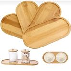 Smartizi Oval Doğal Bambu Sunum Tabağı - 23x12 cm Yuvarlak Hatlı Düz Servis Tepsisi - Sushi, Tatlı ve Kahve Sunumluk