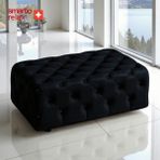 Smarto Relax Swiss Style Puf Guarda Ayaksız Kapitoneli Dekoratif 80x45x45 cm Ayaksız Kapitoneli Dekoratif puf(Siyah)