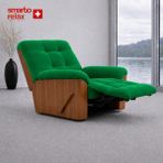 Smarto Relax Ticino Manuel Tv Koltuğu Ahşap Yan Panelli Polyester Kumaş Baba Koltuğu - Yeşil