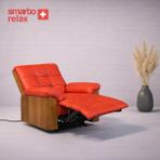 Smarto Relax TV Koltuğu Berjer – Berlin Serisi, Elektrikli Kademeli Sırt Dayama, Ergonomik Tasarım,Gerçek Deri , Dekoratif Tekli Koltuk (Salon/Oturma Odası) - Kırmızı