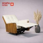 Smarto Relax TV Koltuğu Miami Elektrikli ,Döner, Sallanan Kontrol Panelli Masaj Panel Ergonomik Deri Dekoratif Baba Koltuğu - Beyaz