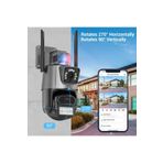 SmartVision Wifi Ptz Kamera 6 Megapixel Ultra Hd Çift Kameralı Dış Cephe Alarmlı Güvenlik Kamera Sistem