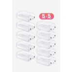 Smartware 10'Lu Set 5 Kadın & 5 Erkek Beyaz Ayakkabı Kutusu