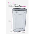 Smartware 12'Li Set Skali Dikdörtgen Saklama Kabı Antrasit 3500 Ml
